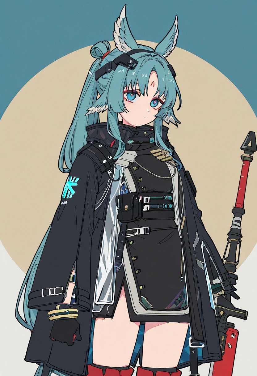 arcane (arknights),  1girl,  aqua hair on Tensor.Art