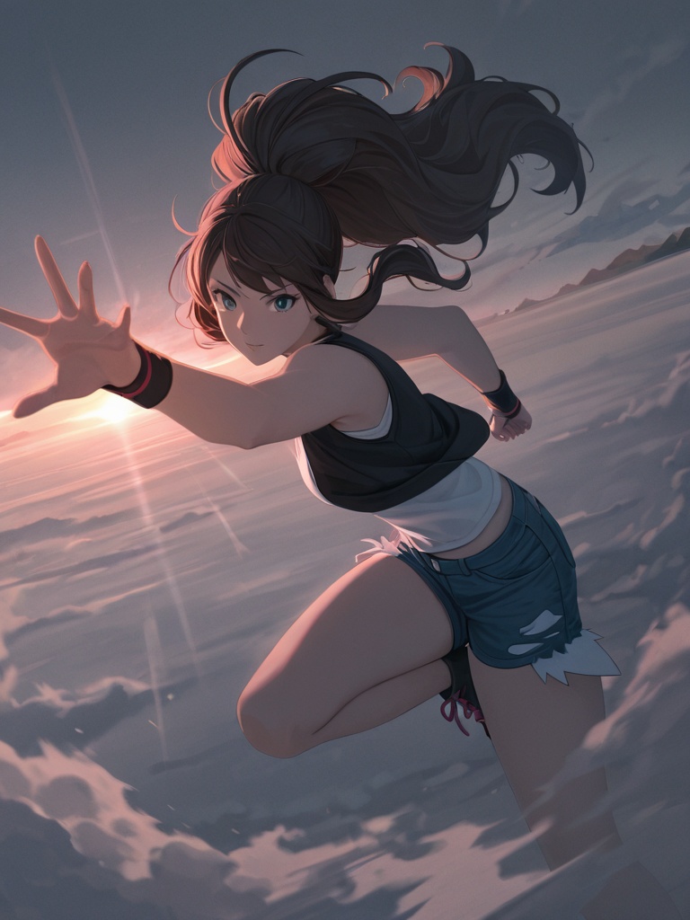 general,  1girl /(hilda (pokemon)/),  dynamic pose on Tensor.Art