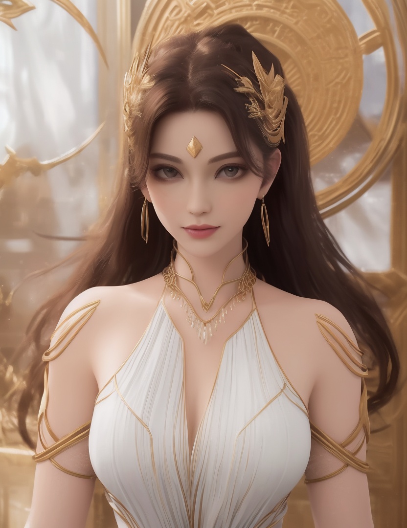 ultra realistic 8k cg, picture-perfect face, flawless, clean, masterpiece, professional artwork, famous artwork, cinematic lighting, cinematic bloom, perfect face, beautiful face, beautiful eyes, ((perfect female body, narrow waist)), red eyes, gorgeous queen, royal, divine, goddess, godlike, (royal palace), fantasy, dreamlike, unreal, science fiction, , beautiful clothes, lace, lace trim, lace-trimmed legwear, nsfw, breasts out,  (rich:1.4), prestige, luxury, jewelry, diamond, gold, pearl, gem, sapphire, ruby, emerald, intricate detail, delicate pattern, sexy, charming, alluring, seductive, erotic, enchanting, hair ornament, necklace, earrings, bracelet, armlet, ,(solo:1.5, ) (1girl:1.8),(,gigantic breasts,)<lora:DA_HenRenDaDi:0.5>