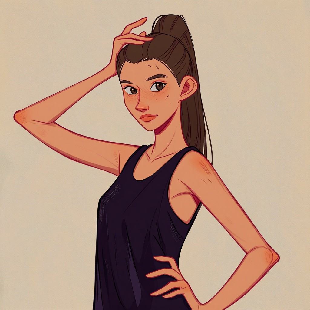 young girl,  thin,  looking at viewer on Tensor.Art