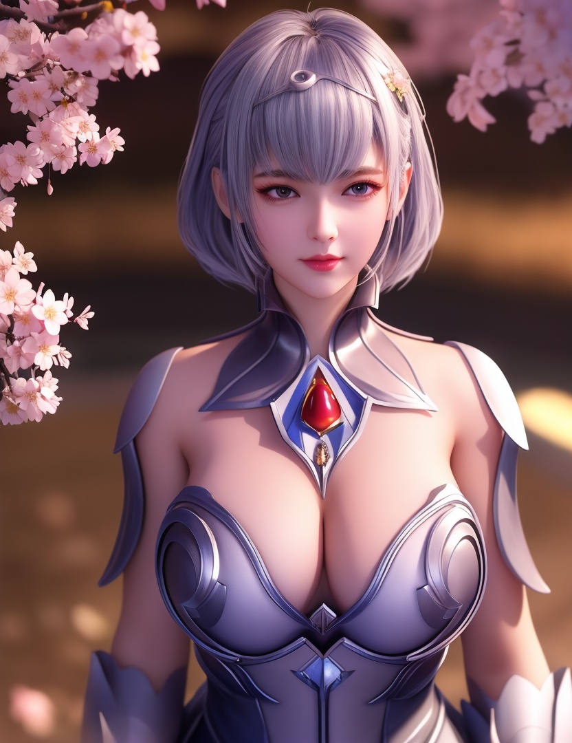 <lora:532-DA-斗罗大陆-叶泠泠:0.8>(,1girl, ,best quality, ),looking at viewer,  ,ultra detailed 8k cg,ultra detailed background,ultra realistic 8k cg, ,masterpiece, (( , )),, ,science fiction,mole, ultra realistic 8k cg, ,    ,(,cherry blossoms, autumn leaves,perfect cherry blossom,   ), (cleavage),