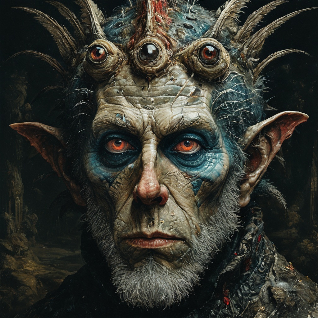 impactful paint of portrait of a monster ,  highly detailed,  8k on Tensor.Art
