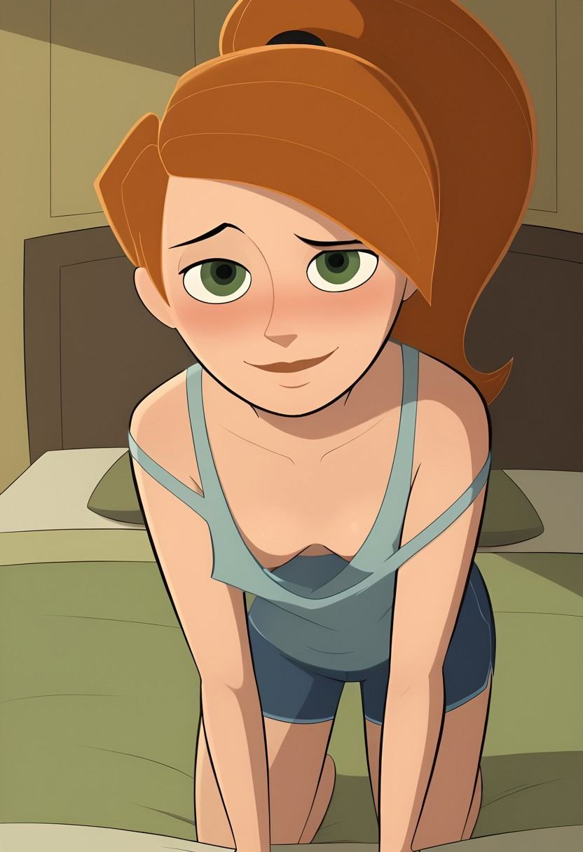 Kim,  ponytail,  small breasts on Tensor.Art