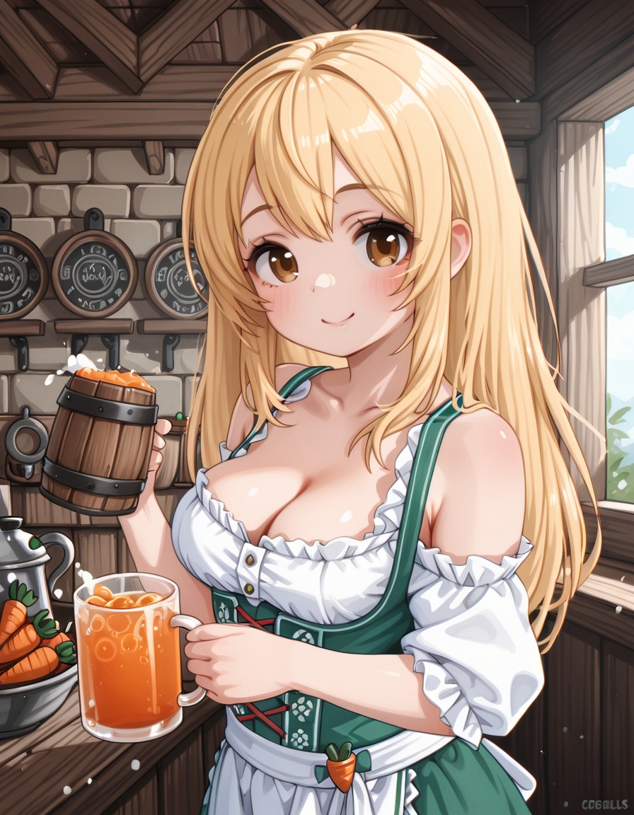cstyletavern girl,  off shoulder,  cleavage on Tensor.Art