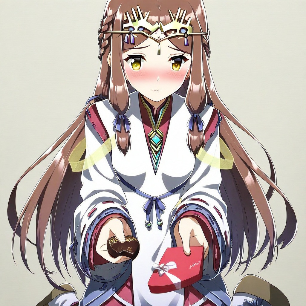 fan la norne \(xenoblade\),  dark brown hair,  long hair on Tensor.Art