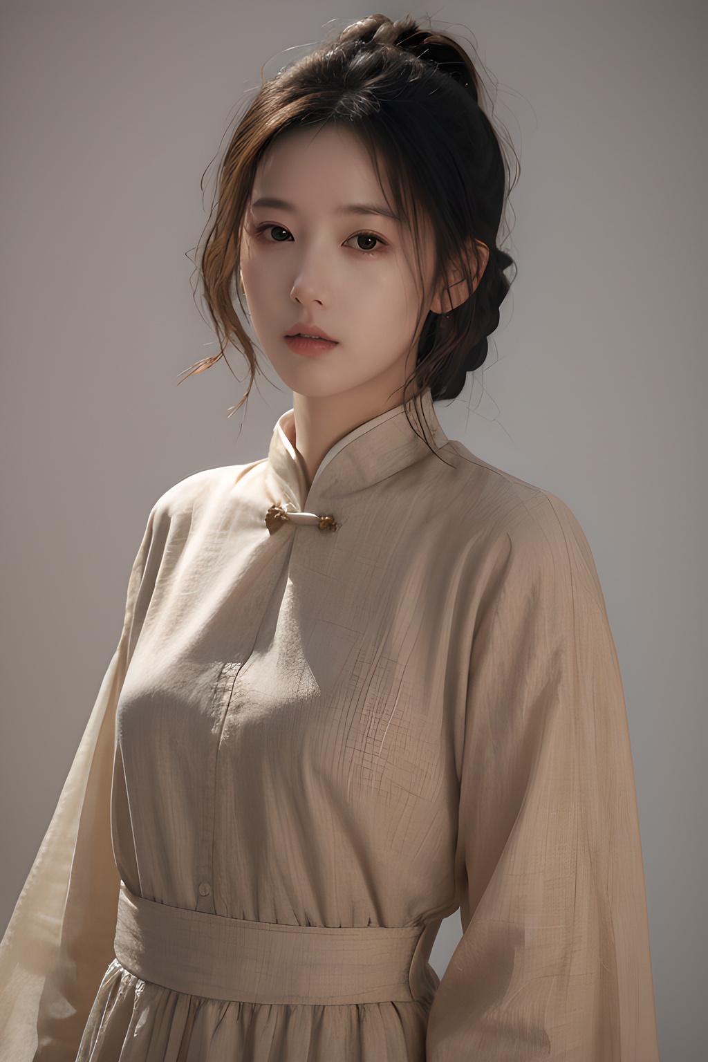 <lora:0806_06:0.7>,simple background,china_dress,, 1girl,realistic,masterpiece, best quality, photorealistic, HDR,detail