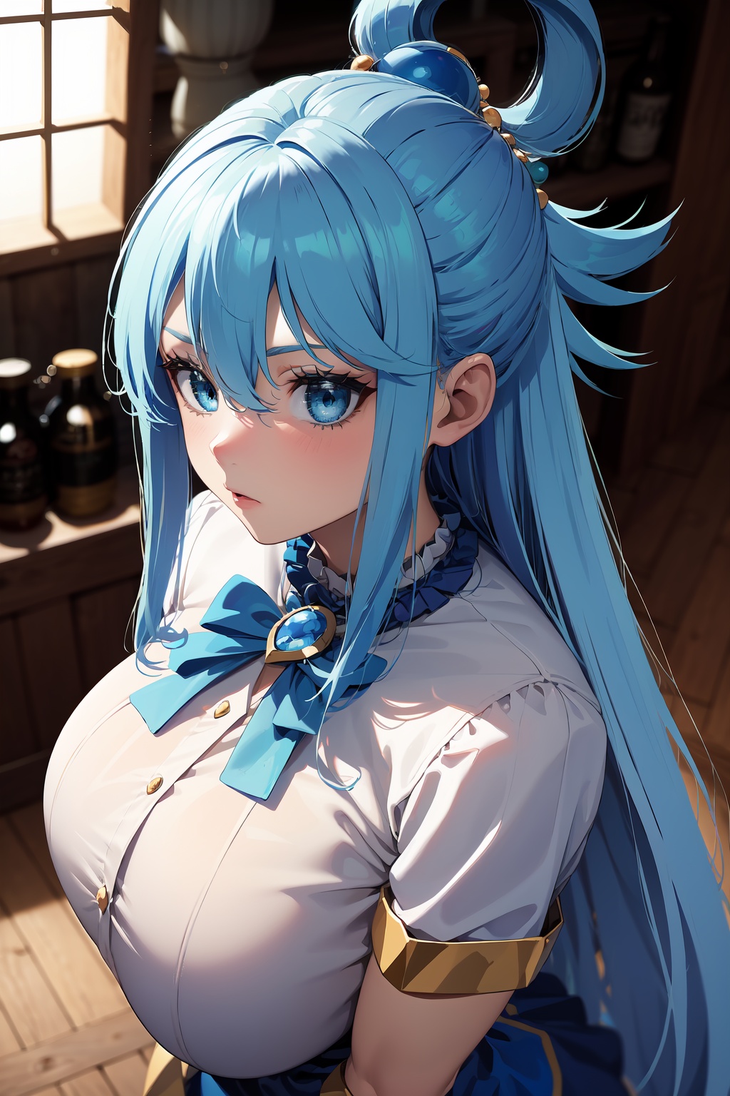1girl,  masterpiece,  blue hair on Tensor.Art