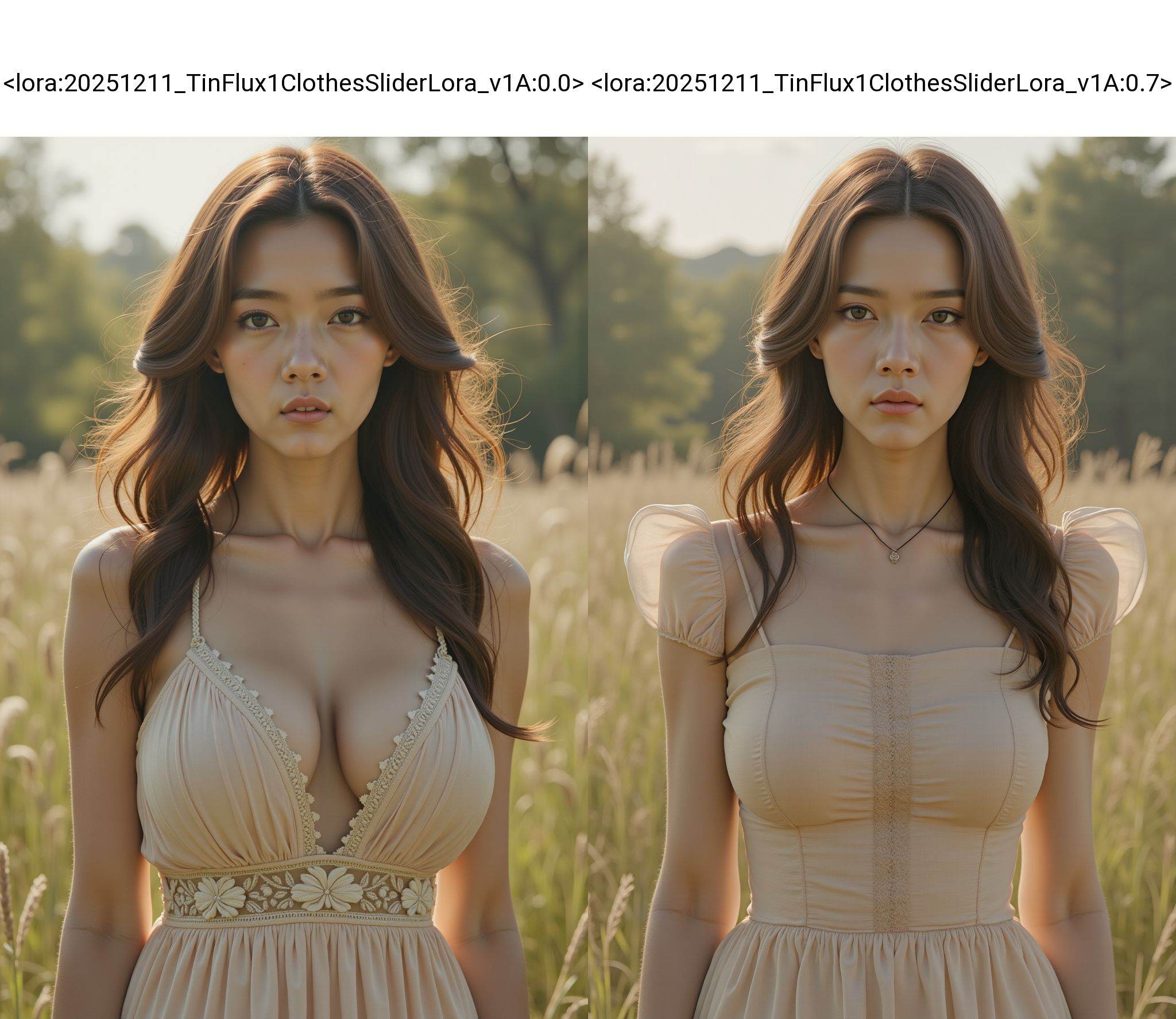 HDR photo of cinematic film still,young woman,dress,outdoors,<lora:20251211_TinFlux1ClothesSliderLora_v1A:0.0>