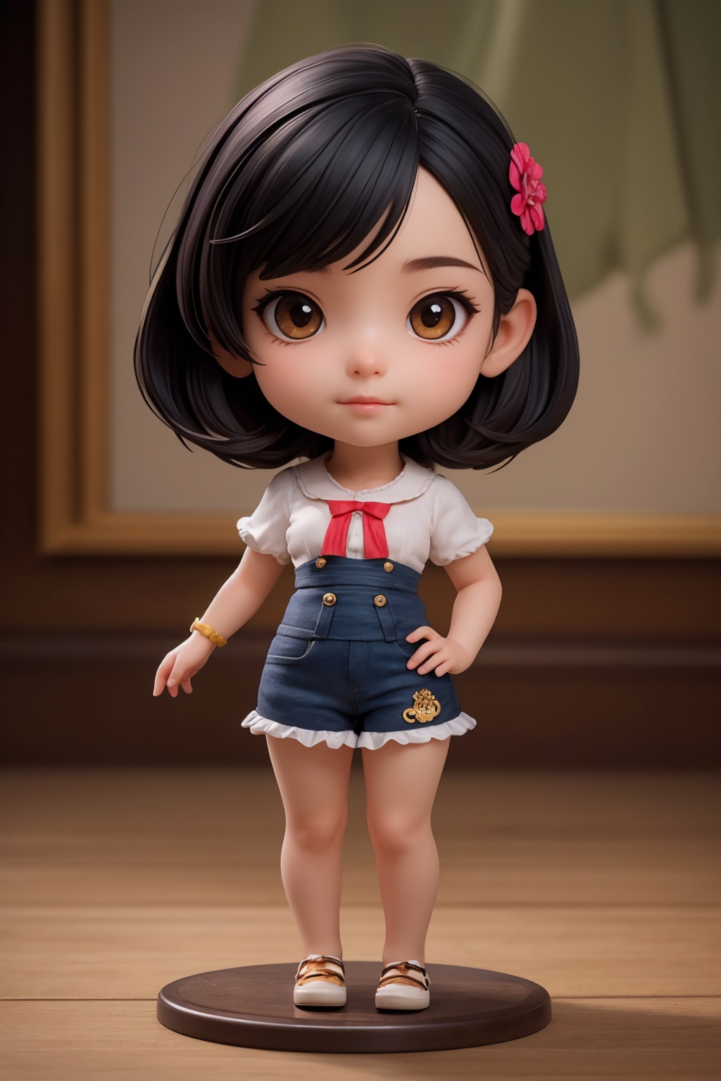 (best quality:1.4),(masterpiece:1.4),(photorealistic:1.4),(Realistic:1.2),(ultra high res, raw photo:1.4),(hdr, hyperdetailed:1.2),(8K:1.2),cinematic photo 1girl,(chibi:1.1),black hair,full body,