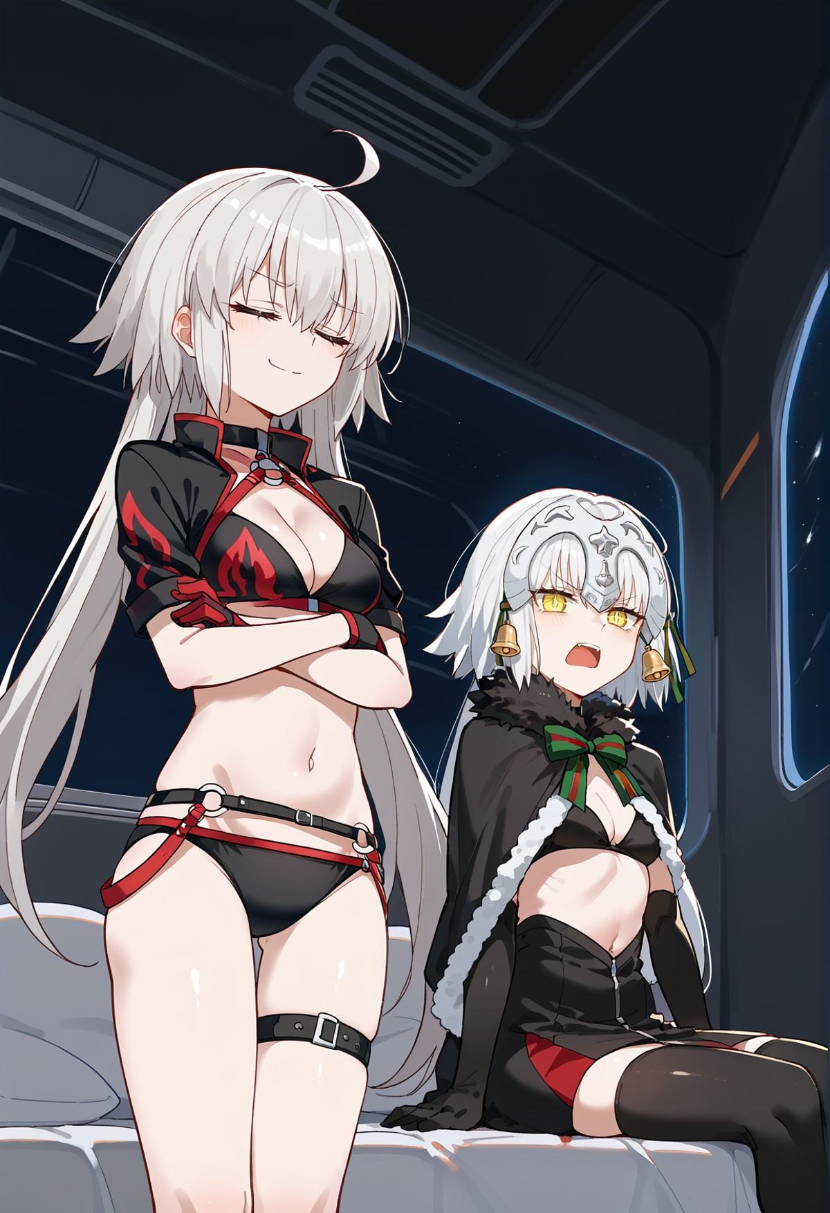 2girls,  indoors,  spacecraft interior on Tensor.Art