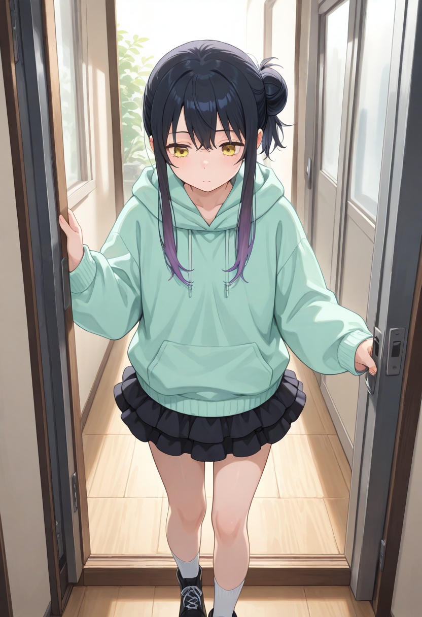 yotsuyamiko,  gradient hair,  black hair on Tensor.Art