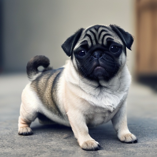 best quality, masterpiec8K.HDR.Intricate details,ultra detailed,8k,masterpiece, best quality,no humans, realistic,  dog,   simple background ,full body, <lora:巴哥犬:1>