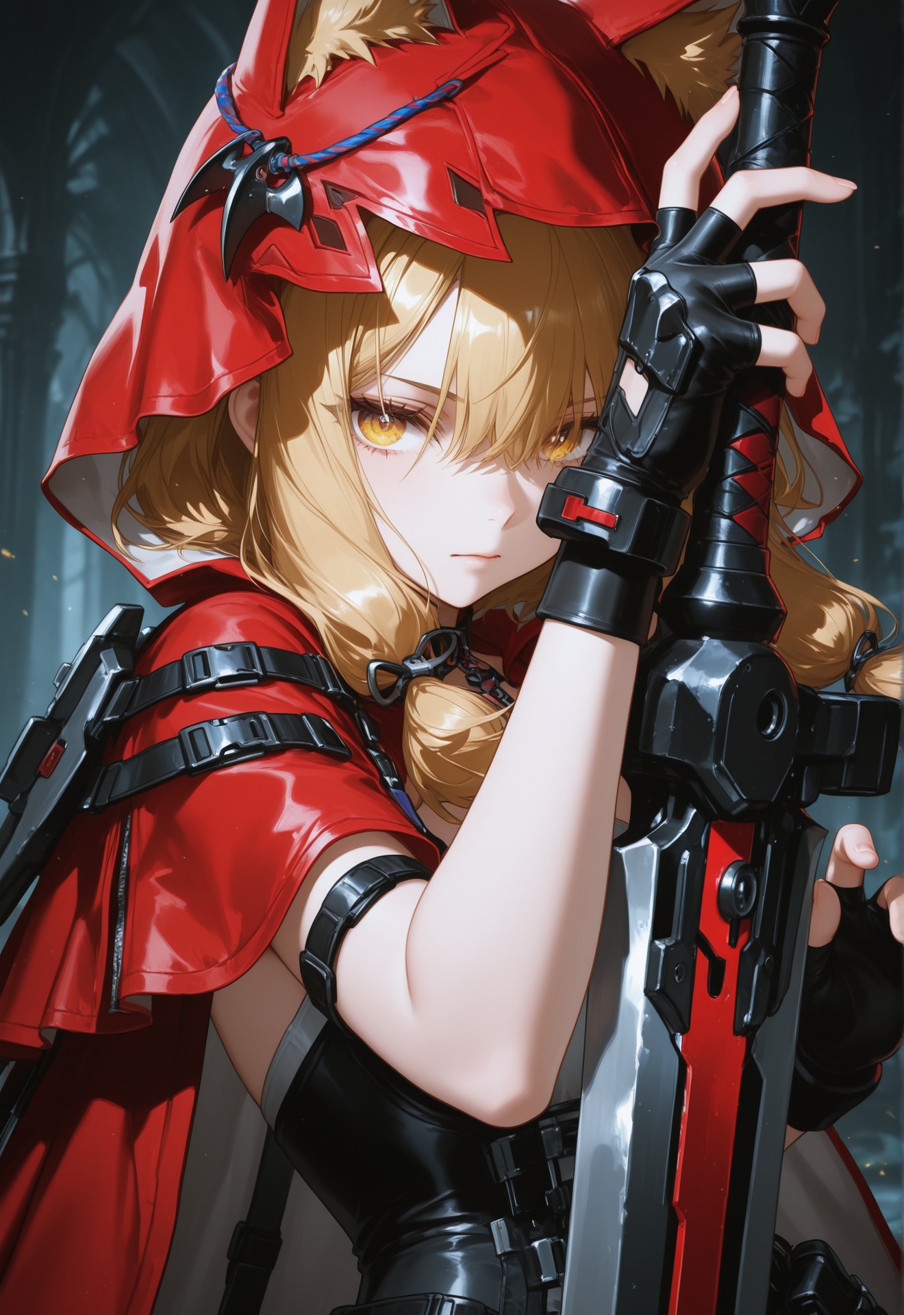 1girl,  weapon,  holding weapon on Tensor.Art