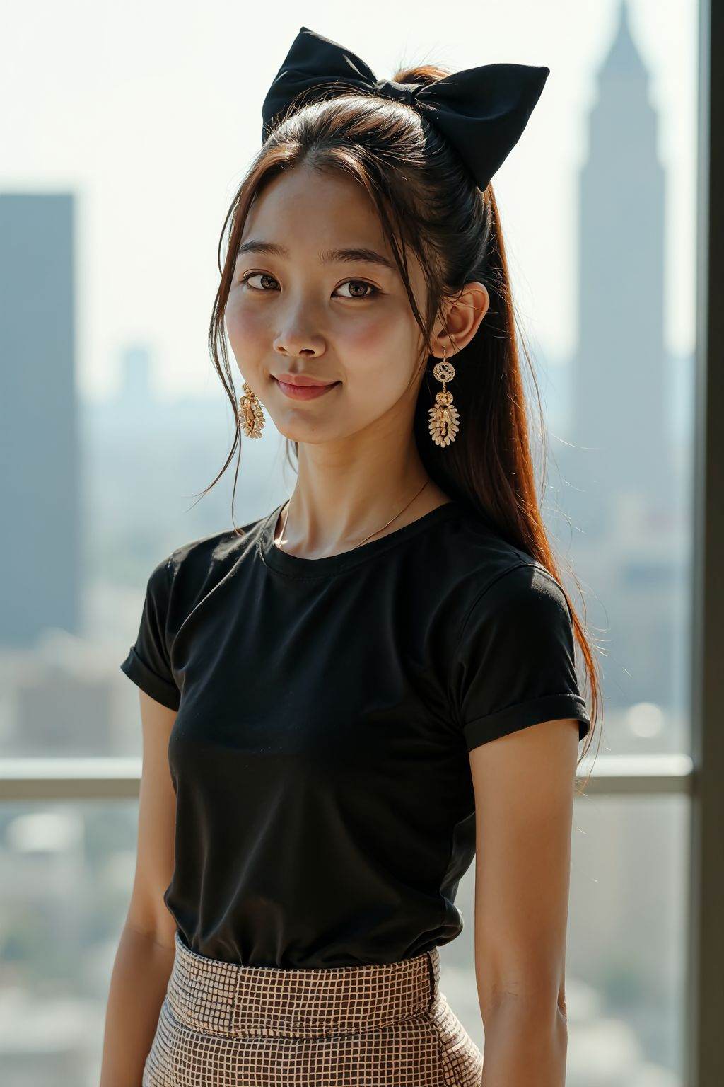 HDR photo of cinematic film still,  This is a high-resolution photograph of a young girl with fair skin and long,  straigh...