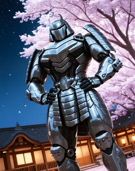 Silver Samurai,  robot,  armor on Tensor.Art