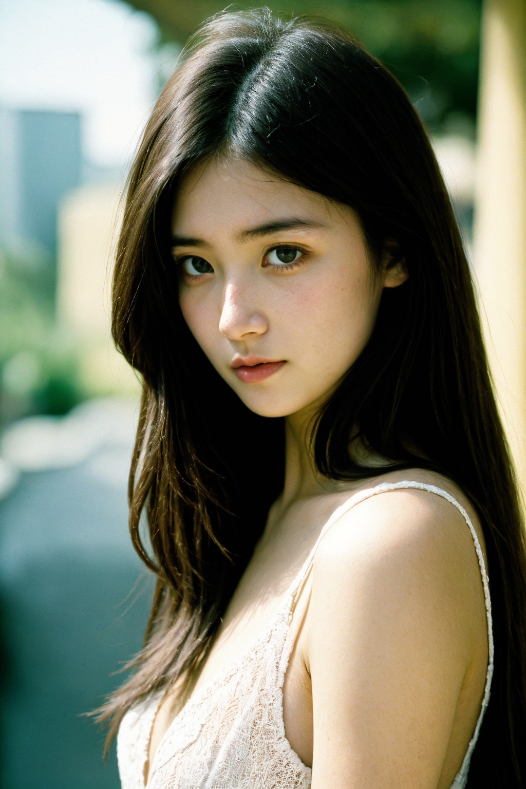 girl, film grain,