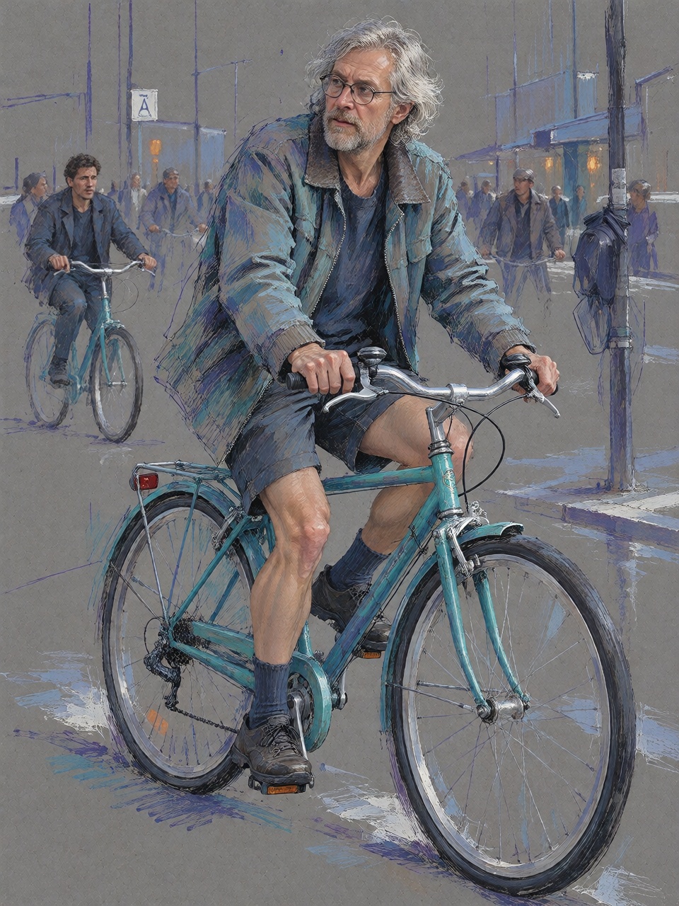 a man riding a bycicle on Tensor.Art