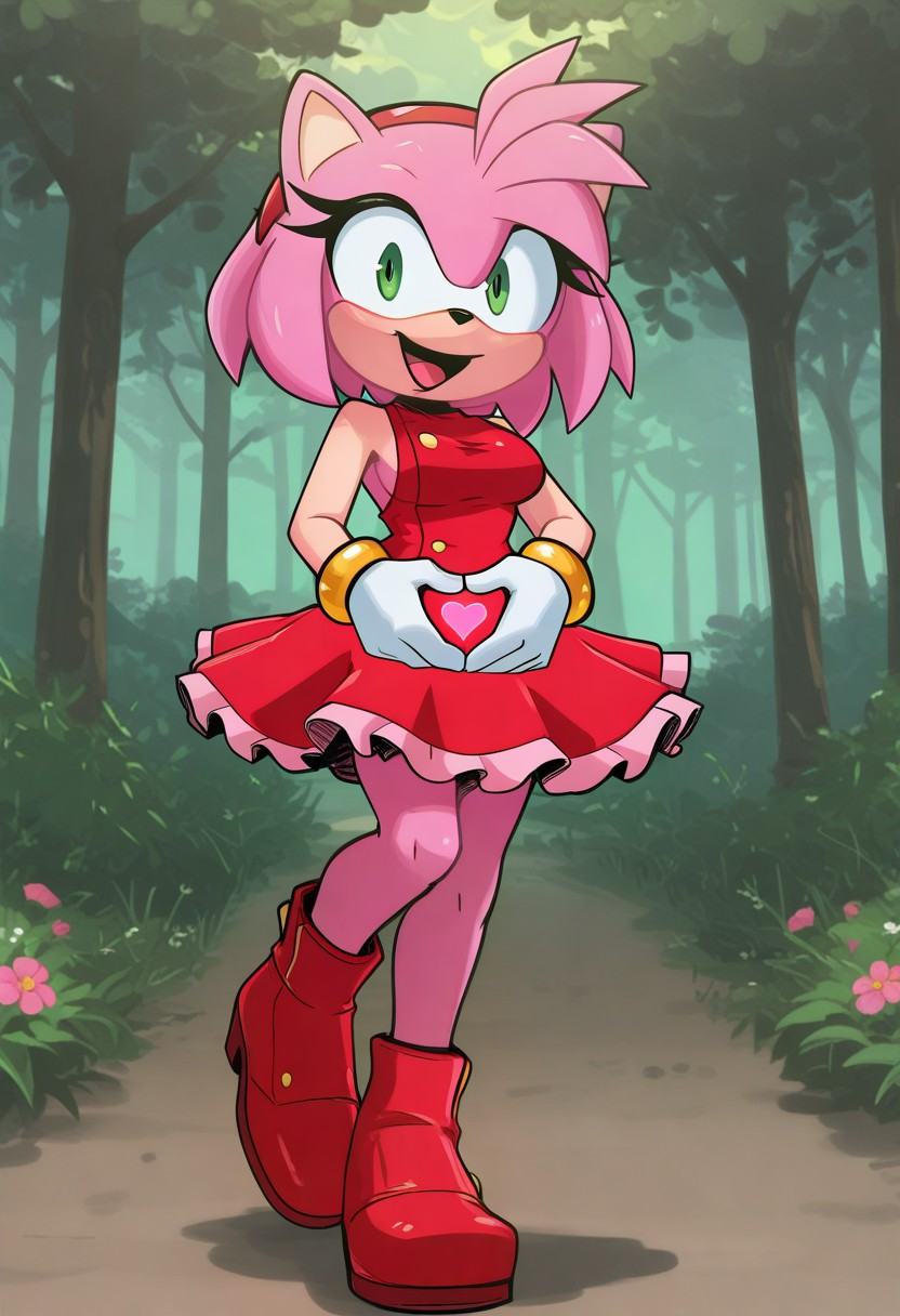 solo female,  female focus,  Amy Rose on Tensor.Art