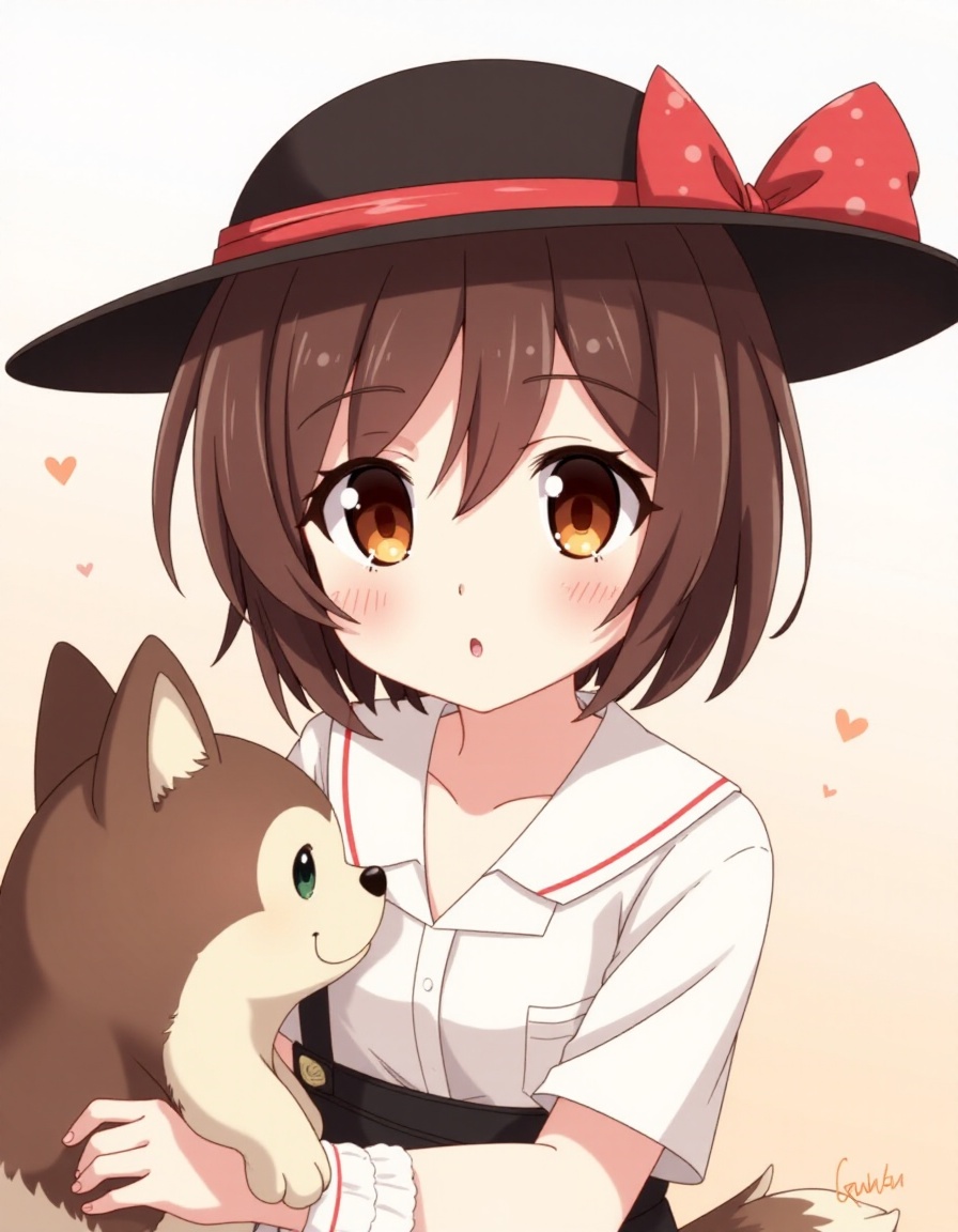 finetuneanime,  brown hair,  yellow eyes on Tensor.Art