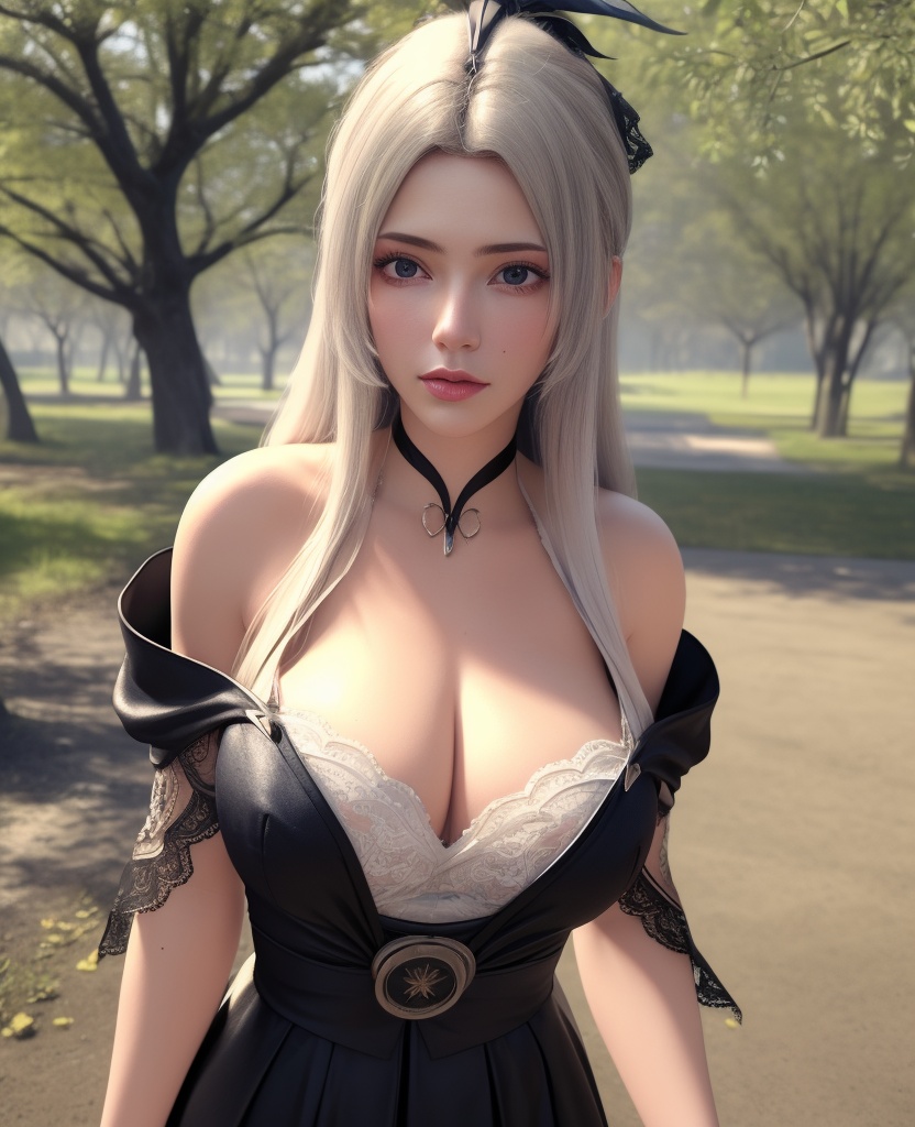 <lora:584-DA-星辰变-白灵:0.8>(,1girl, ,best quality, ),looking at viewer,  ,, ultra detailed background,ultra detailed background,ultra realistic 8k cg,,masterpiece, (( , )), fiction,mole,  ,     ,see-through, lace, (cleavage),(((, solo, sun, , bare_tree, )))