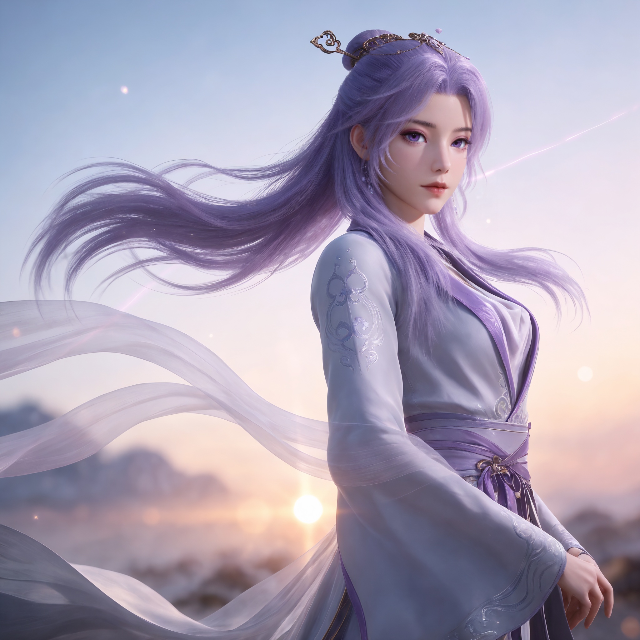 1girl,  long hair,  purple hair by 天海TianHai on Tensor.Art