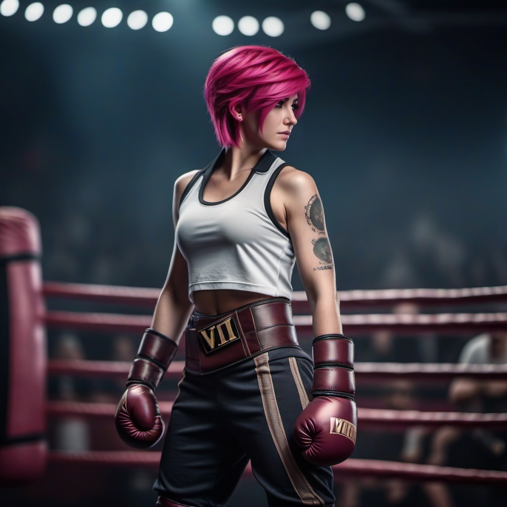 cinematic photo a woman,  full body,  pink hair on Tensor.Art