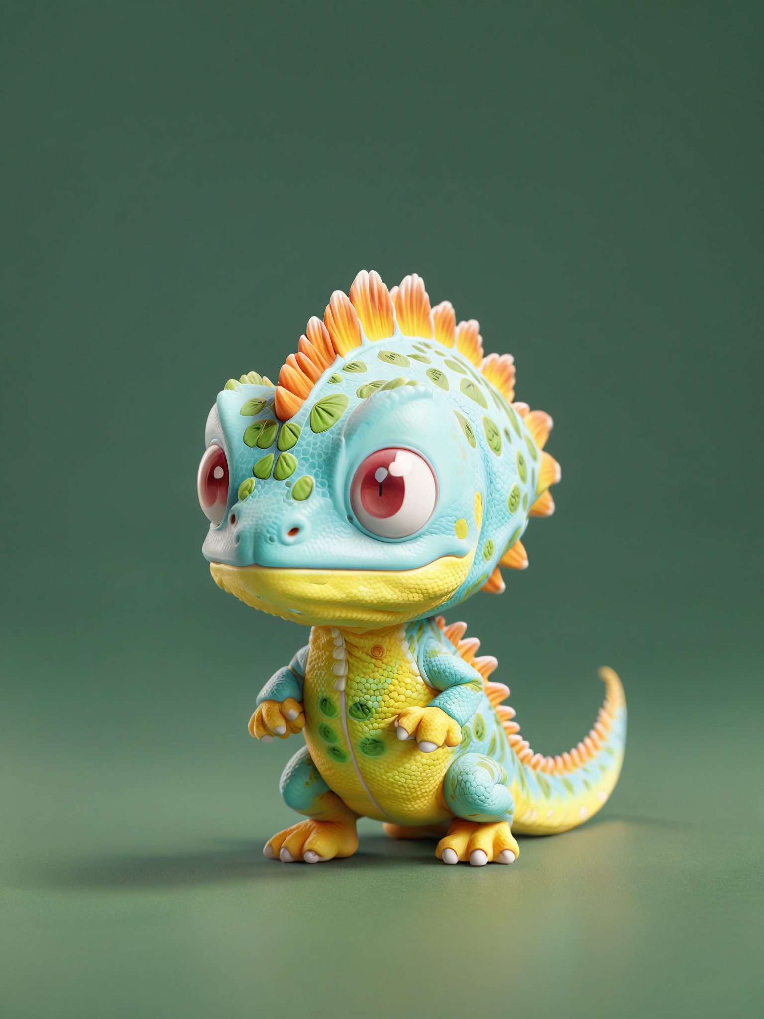 fnk,blind box,chibi,A cute Kawaii tiny hyper realistic chameleon with a plain background. wide angle full body, 8k, Cinematography, photorealistic,epic composition Unreal Engine,Cinematic, Color Grading, Portrait Photography,Ultra-Wide Angle, Depth of Field, hyper detailed.
