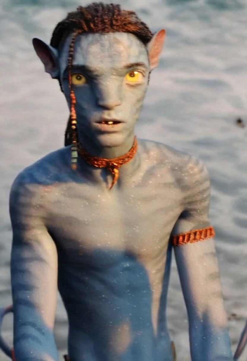 cinematic,  loak,  a close up of a person with a blue body on Tensor.Art