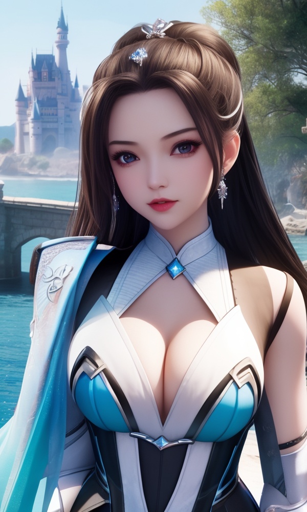 (,1girl, ,best quality, ),looking at viewer, <lora:411-DA-太一剑仙传-季师师:0.8> ,,,ultra detailed background,ultra detailed background,ultra realistic 8k cg, ,masterpiece, (( , )),     ,castle,     (hydrokinesis),  (cleavage), (), 