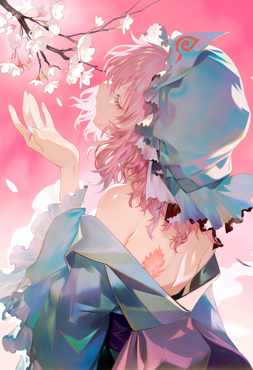 1girl,  solo,  saigyouji yuyuko on Tensor.Art