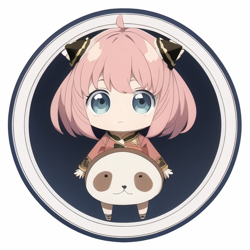 <lora:circle background:1>,circle background,<lora:anya3:1>, anya,chibi,