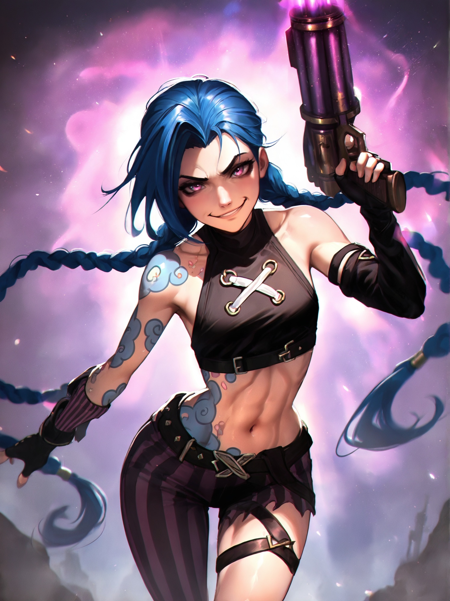 1girl,  arcane jinx,  smug on Tensor.Art