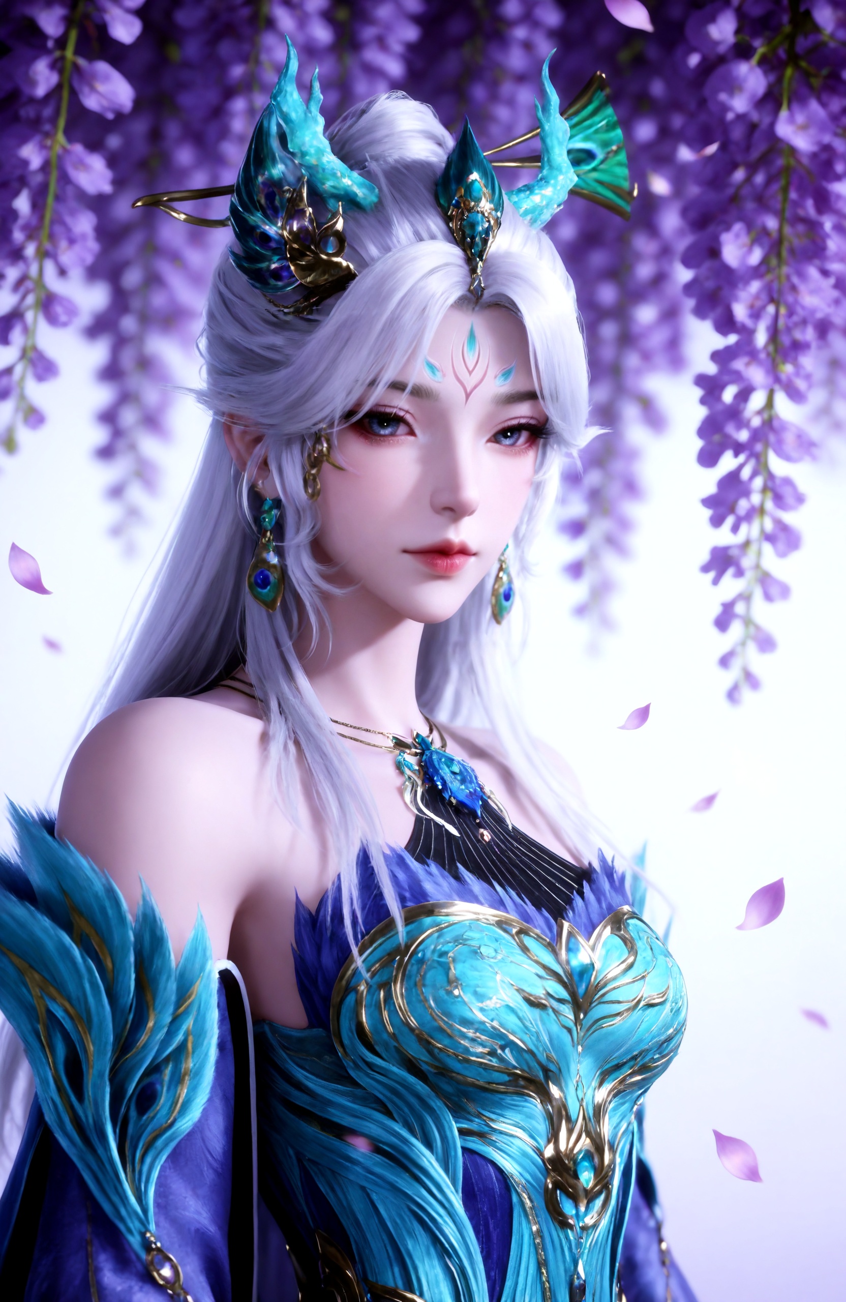 1girl,  long hair,  white hair by 天海TianHai on Tensor.Art