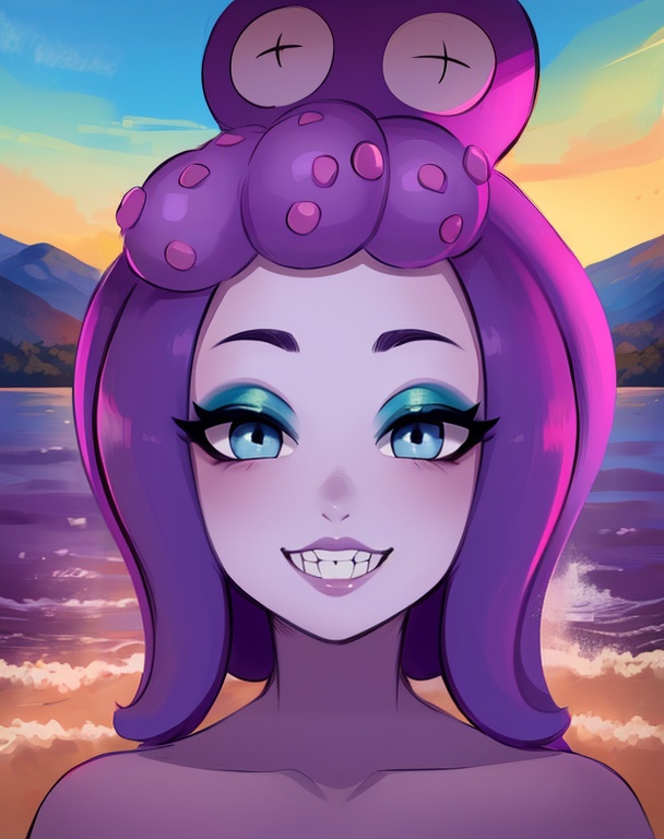 calamaria,  purple squid hair,  blue eyes on Tensor.Art