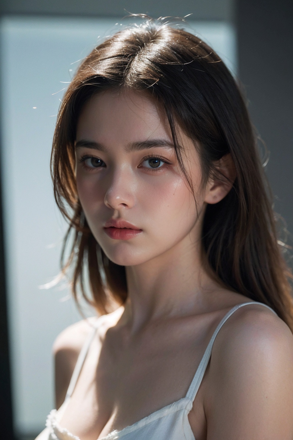 (best quality:1.4),(masterpiece:1.4),(photorealistic:1.4),(Realistic:1.2),(ultra high res, raw photo:1.4),(hdr, hyperdetailed:1.2),(8K:1.2),cinematic photo 1girl,upper body,