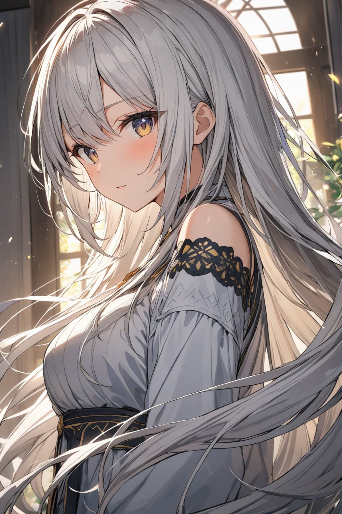 1girl,  solo,  white hair on Tensor.Art