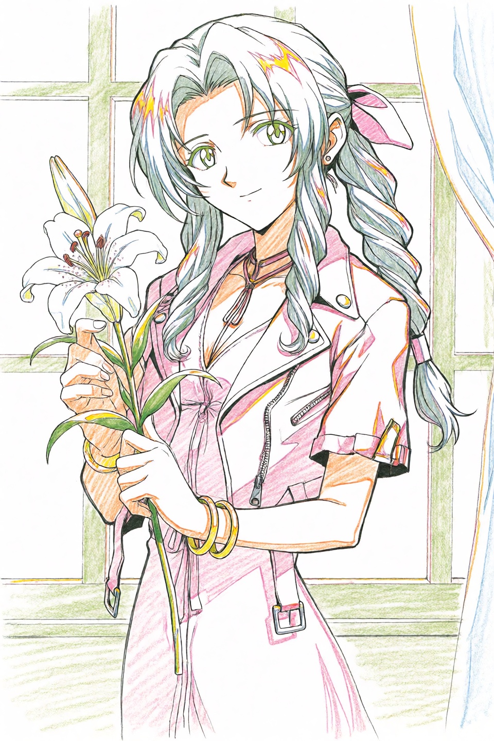 Colorful Line Art,  traditional media,  partially colored on Tensor.Art