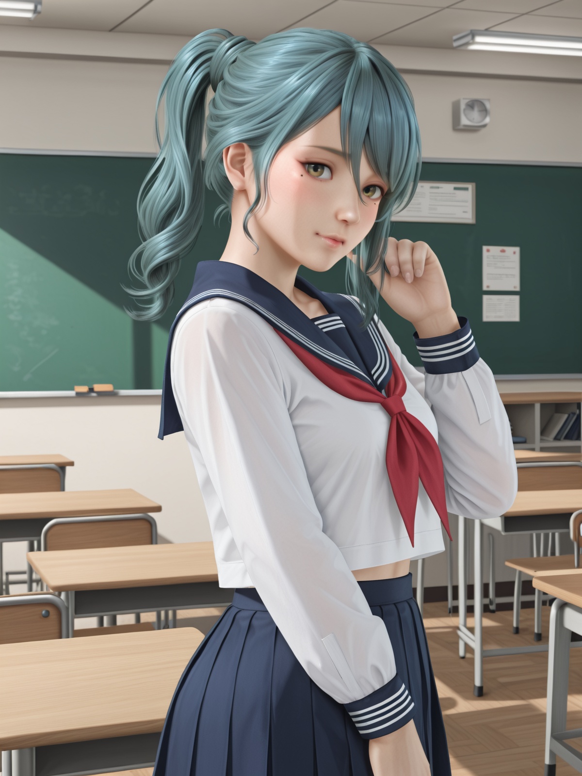 tamaki \(doax vv\),  ponytail,  mole under eye on Tensor.Art