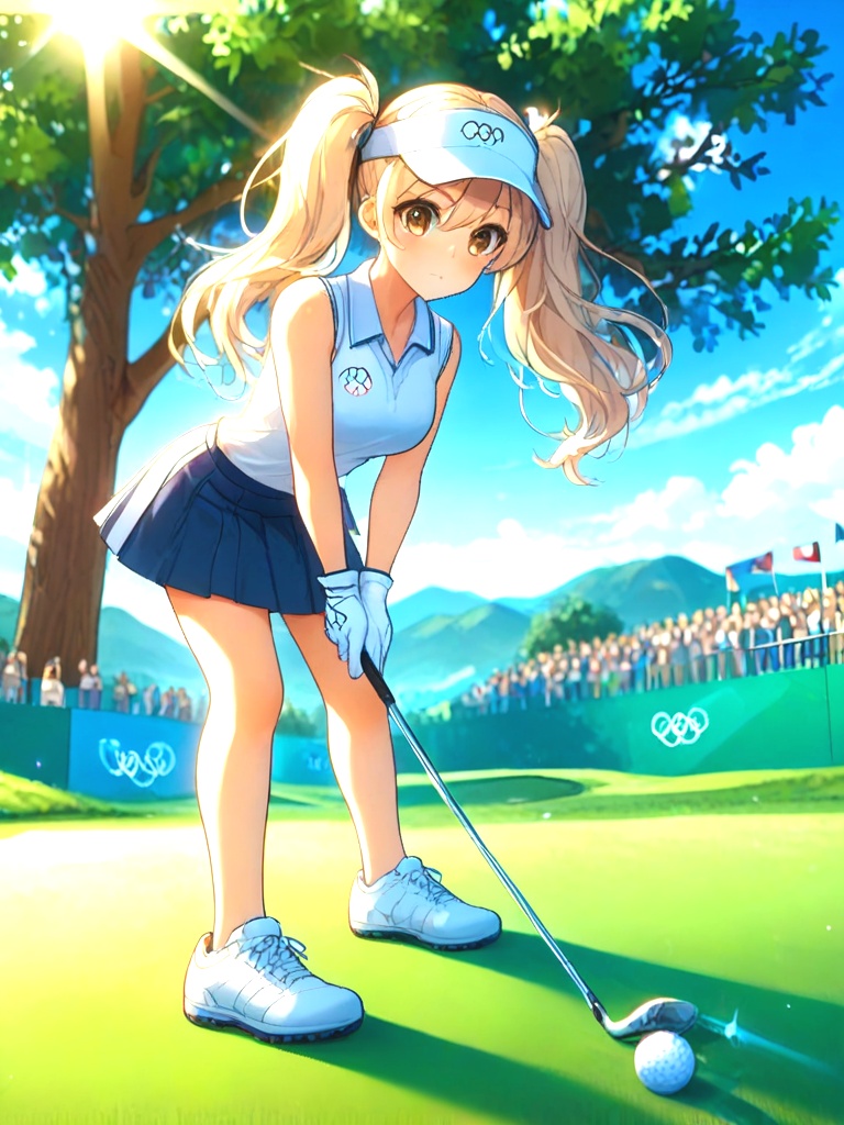 source_anime,  playing golf,  golf course on Tensor.Art