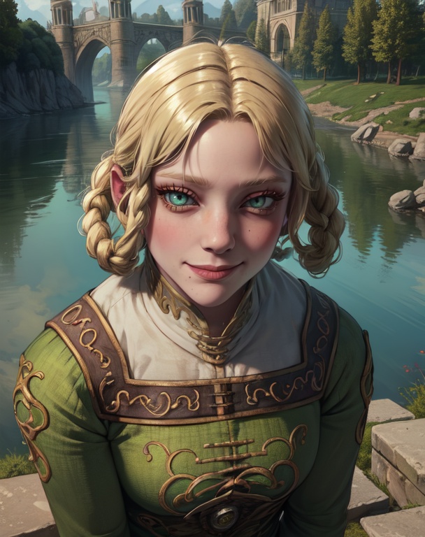 Rya,  blonde hair,  hair rings on Tensor.Art