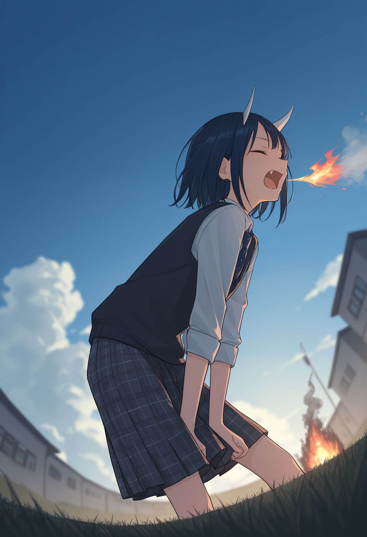 aoki_ruri,  1girl,  short hair on Tensor.Art
