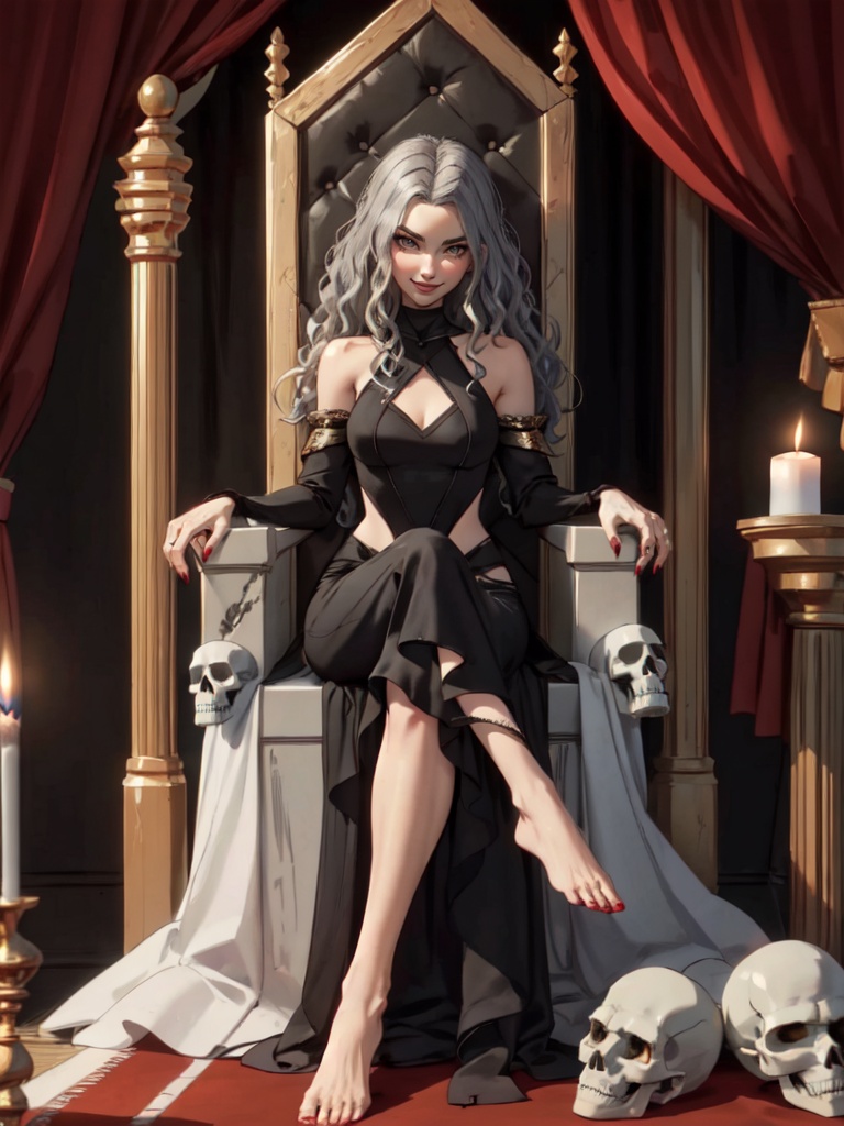 evil princess,  candle_light,  skulls on Tensor.Art