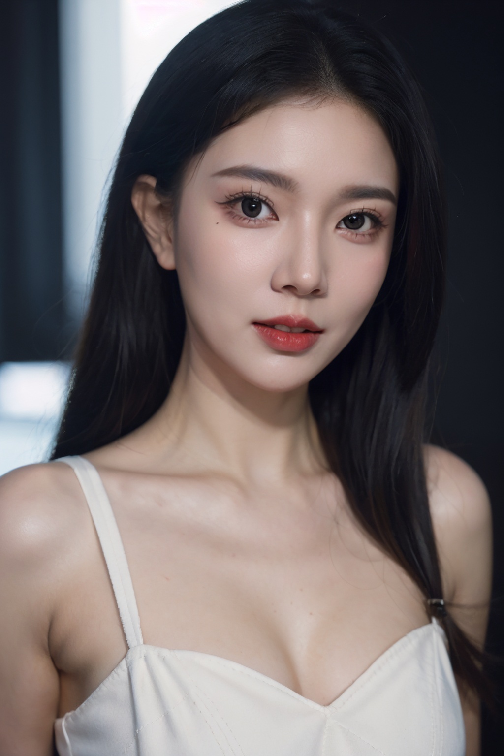 (mature female:1.1),close up,looking at viewer,solo,1 girl,medium breasts,curvy,shiny_skin,photorealistic,realistic,(master piece:1.4, best quality:1.4, fine fabric emphasis, intricate details, sharp focus, UHD, 8K, Ultra Detailed 8K CG, hyper realistic, super detailed,ultra realistic, extremely detailed CG unity 8k wallpaper, ultra high res, High quality texture, High quality shadow),(sexy, atractive),(dark photo:1.3),(dark tone low key film:1.2),(clear eyes:1.1),(wide-eyed:1.1),textured hair,textured skin,,,KK20240907005,<lora:LEOSAM's Instant photo 拍立得_Polaroid LoRA_InspX Borderless Version:0.3>,<lora:KK_20240907235430:0.4>
