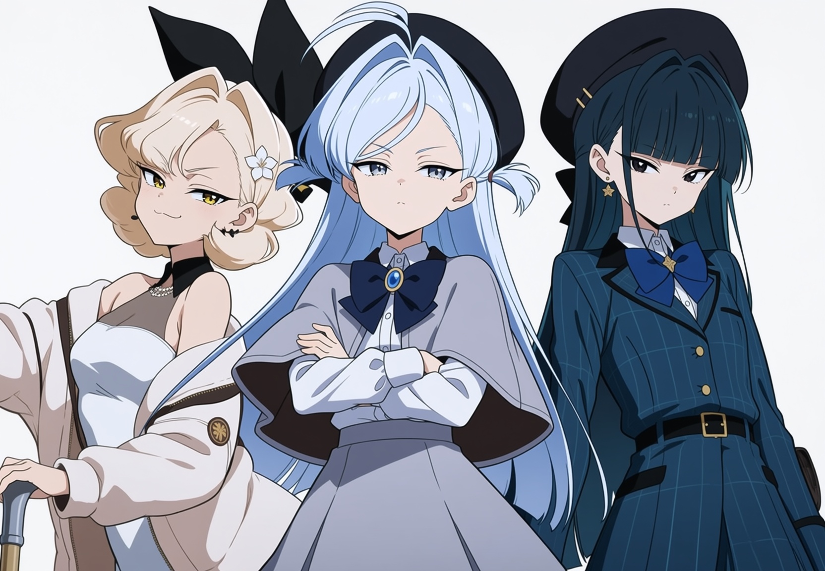 3girls,  take your pick,  simple background on Tensor.Art