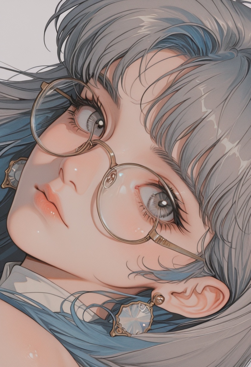 1girl,  solo,  glasses on Tensor.Art