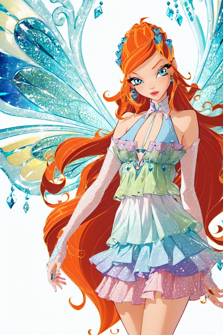 fairy wings,  orange hair,  blue eyes on Tensor.Art