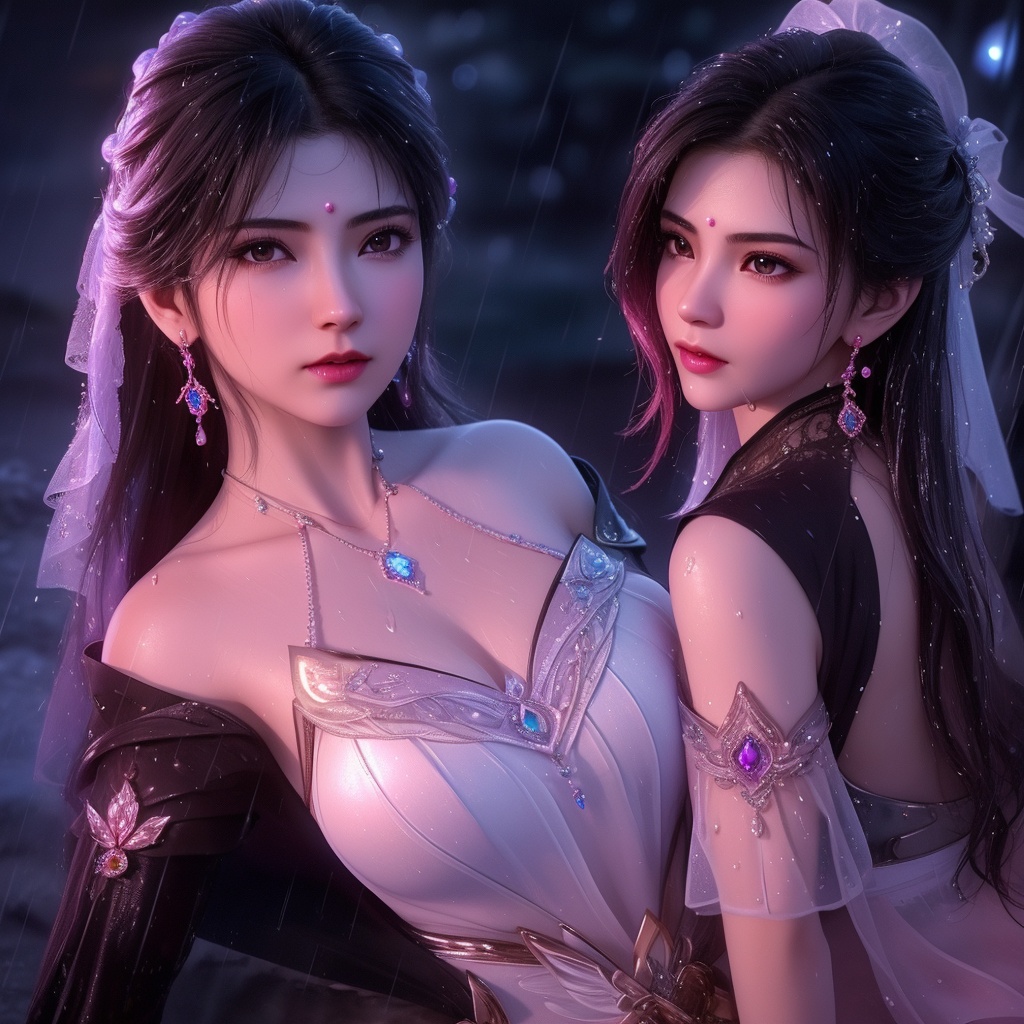 <lora:神墓-梦可儿:0.8>  (,1girl, ,best quality, ),looking at viewer, ,ultra detailed 8k cg, ultra detailed background,  ultra realistic 8k cg,          cinematic lighting, cinematic bloom, (( , )),,  , unreal, science fiction,  luxury, jewelry, diamond, pearl, gem, sapphire, ruby, emerald, intricate detail, delicate pattern, charming, alluring, seductive, erotic, enchanting, hair ornament, necklace, earrings, bracelet, armlet,halo,masterpiece, (( , )),,  ,cherry blossoms,(((, night,night sky,,  ultra high res, (photorealistic:1.4), raw photo, 1girl, , rain, sweat, ,wet, )))(( , ))   (cleavage), (),