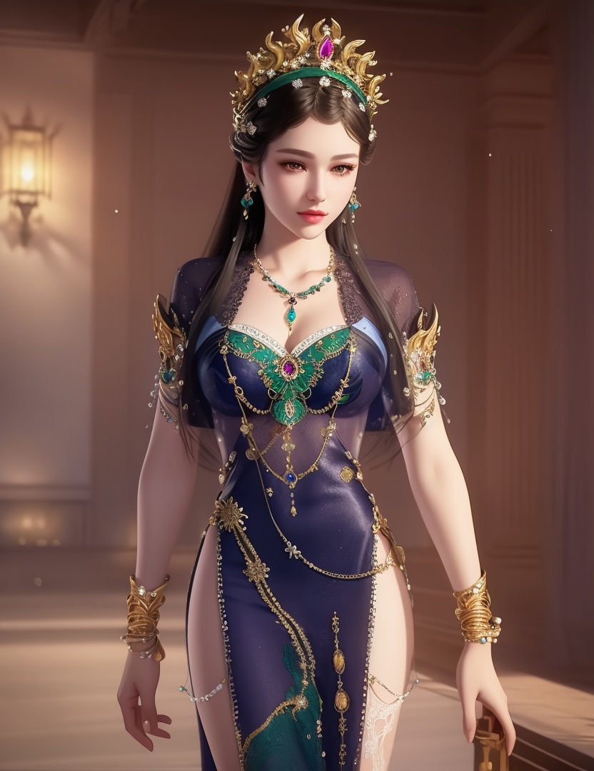 ultra realistic 8k cg, picture-perfect face, flawless, clean, masterpiece, professional artwork, famous artwork, cinematic lighting, cinematic bloom, perfect face, beautiful face, fantasy, dreamlike, unreal, science fiction,  beautiful clothes, lace, lace trim, lace-trimmed legwear,  (rich:1.4), prestige, luxury, jewelry, diamond, gold, pearl, gem, sapphire, ruby, emerald, intricate detail, delicate pattern, charming, alluring, seductive, erotic, enchanting, hair ornament, necklace, earrings, bracelet, armlet,halo((,1girl, pov,))(((,  1girl,  solo,looking at viewer, )))<lora:DA_WhiteSnakeGreenSnake:0.8>