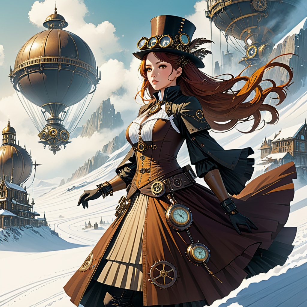 steampunk style for Flyingsnow XL, prompt by Tony\(Dongli\), steampunk fantasy art by Karol Bak, landscape