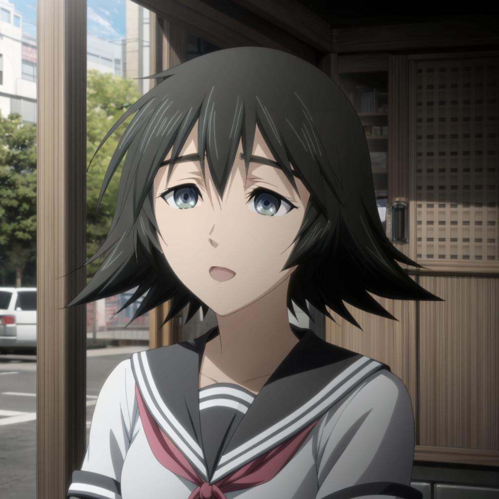 MayuriShiina,  1girl,  black hair on Tensor.Art